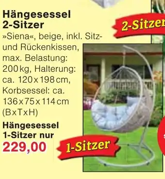 Wiglo Wunderland Hängesessel 2-Sitzer Hängesessel 1-Sitzer nur Angebot