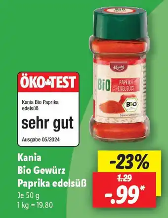 Lidl Kania Bio Paprika edelsüß Je 50 g Angebot