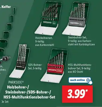 Lidl PARKSIDE Holzbohrer-/ Steinbohrer-/SDS-Bohrer-/ HSS-Multifunktionsbohrer-Set Angebot