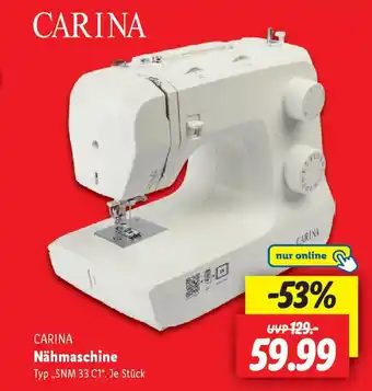 Lidl CARINA Nähmaschine Typ „SNM 33 C1". Je Stück Angebot