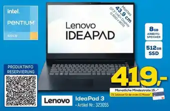 Euronics Berlet Lenovo IdeaPad 3 Angebot