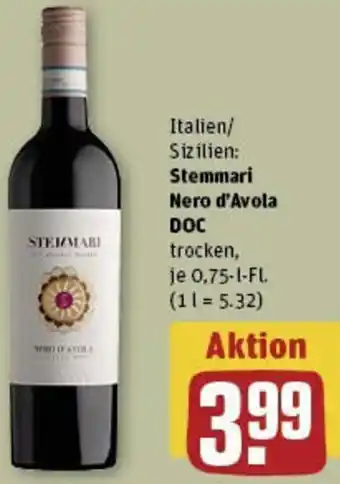 REWE Stemmari Nero d'Avola DOC 0,75 L-Fl. Angebot