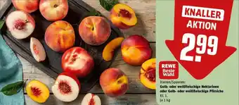 REWE Gelb oder weißfleischige Nektarinen oder Gelb oder weißfleischige Pfirsiche 1 kg Angebot