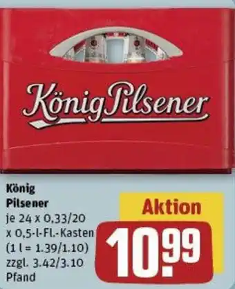 REWE König Pilsener 24 x 0,33/20 x 0,5 L-Fl. Kasten Angebot