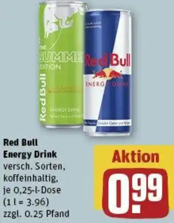 REWE Red Bull Energy Drink 0,25 L Dose Angebot