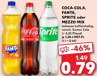 Kaufland COCA-COLA, FANTA, SPRITE oder MEZZO MIX 1,25 L Angebot