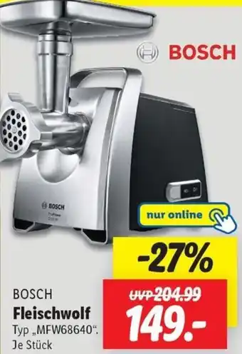 Lidl BOSCH Fleischwolf „MFW68640" Angebot