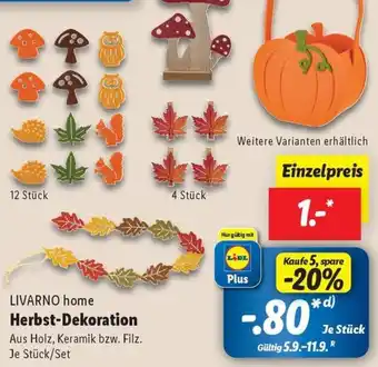 Lidl LIVARNO home Herbst-Dekoration Angebot