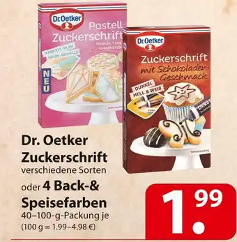 Famila Nord Ost Dr. oetker zuckerschrift oder 4 back-& speisefarben Angebot