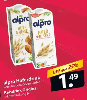 Famila Nord Ost Alpro haferdrink oder reisdrink original Angebot