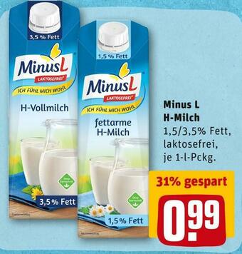 REWE Minus l h-milch Angebot