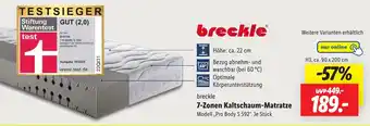 Lidl breckle 7-Zonen Kaltschaum-Matratze Angebot