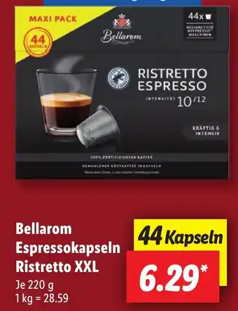 Lidl Bellarom Espressokapseln Ristretto XXL 220 g Angebot