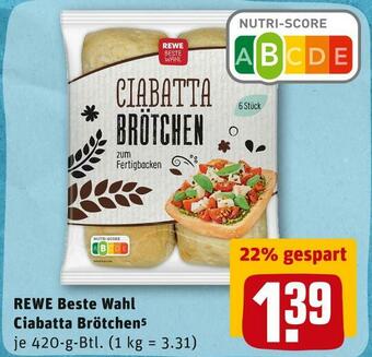 REWE Rewe beste wahl ciabatta brötchen Angebot