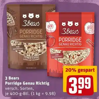 REWE 3 bears porridge genau richtig Angebot