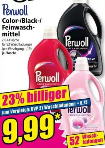 Norma Perwoll Color-/Black-/ Feinwasch- mittel 2,6 l Flasche Angebot