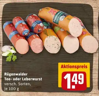 REWE Rügenwalder tee- oder leberwurst Angebot