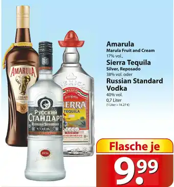 Famila Nord Ost Amarula, sierra tequila oder russian standard vodka Angebot