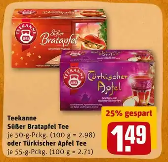 REWE Teekanne süßer bratapfel tee oder türkischer apfel tee Angebot