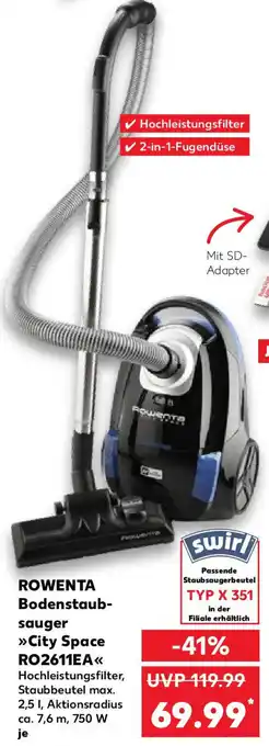Kaufland ROWENTA Bodenstaubsauger City Space RO2611EA Angebot