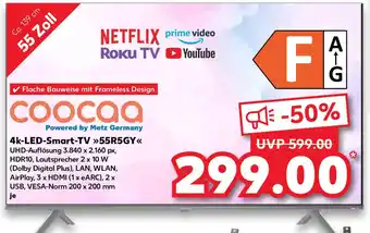 Kaufland Coocaa 4k LED Smart TV 55R5GY Angebot