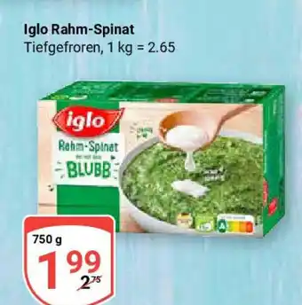 Globus Iglo Rahm-Spinat Angebot