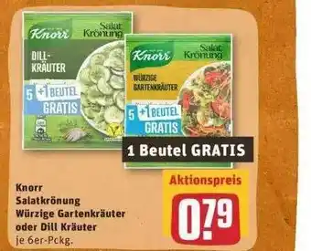 REWE Knorr Salatkrönung Würzige Gartenkräuter oder Drill Kräuter Angebot