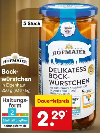 Netto Marken-Discount HOFMAIER Bockwürstchen Angebot