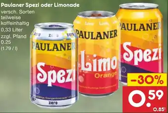 Netto Marken-Discount Paulaner Spezi oder Limonade Angebot