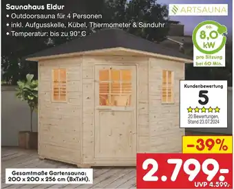 Netto Marken-Discount ARTSAUNA Saunahaus Eldur Angebot