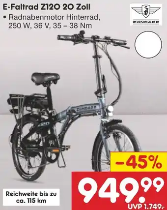 Netto Marken-Discount ZUNDAPP E-Faltrad Z120 20 Zoll Angebot