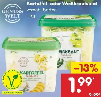 Netto Marken-Discount GENUSS WELT Kartoffel oder Weißkrautsalat Angebot