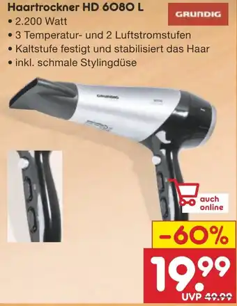 Netto Marken-Discount GRUNDIG Haartrockner HD 6080 L Angebot