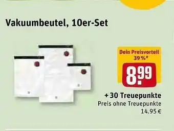 REWE Kaufpark Vakuumbeutel, 10er Set Angebot