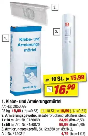 toom Baumarkt Klebe und Armierungsmörtel Angebot