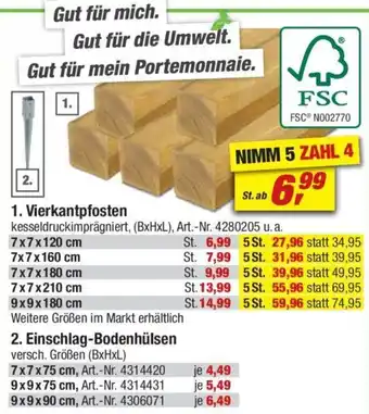 toom Baumarkt Vierkantpfosten Angebot