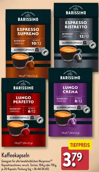 Aldi Nord BARISSIMO Kaffeekapseln Angebot