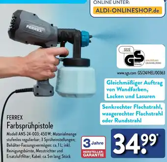 Aldi Nord FERREX Farbsprühpistole Angebot