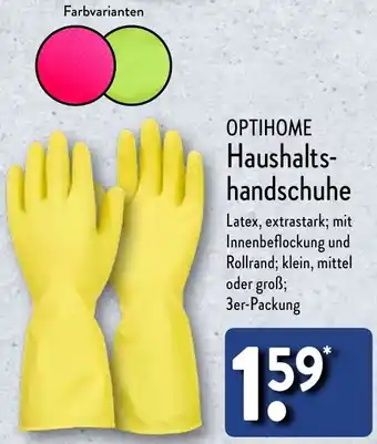 Aldi Nord OPTIHOME Haushaltshandschuhe Angebot