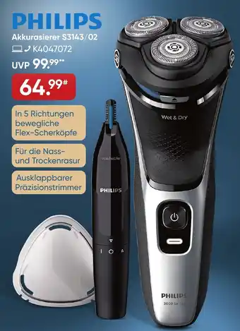 Galeria PHILIPS Akkurasierer S3143/02 Angebot