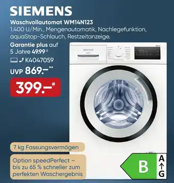 Galeria SIEMENS Waschvollautomat WM14N123 Angebot