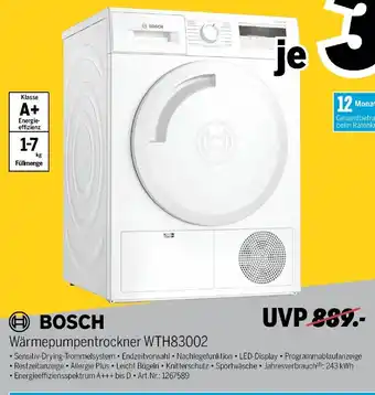 MEDIMAX Bosch Wärmepumpentrockner WTH83002 Angebot