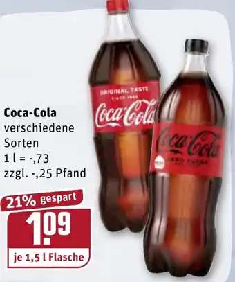 REWE Coca Cola 1,5L Angebot