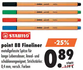 Mäc Geiz STABILO point 88 Fineliner Angebot