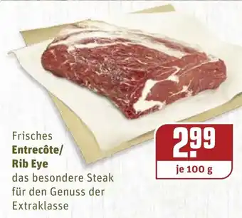 REWE Frisches Entrecöte/Rib Eye 100 g Angebot