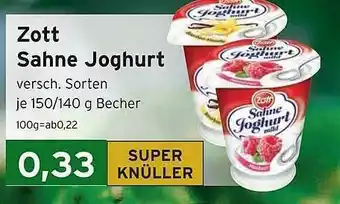 CAP Markt Zott Sahne Joghurt Angebot