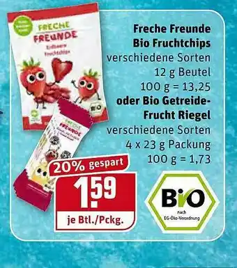 REWE Freche Freunde Bio Fruhtchips Oder Bio Getreide Frucht Riegel Angebot