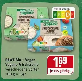 REWE Rewe Bio+vegan Vegane Frischcreme Angebot