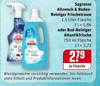 REWE Sagrotan Allzweck & Boden Reiniger Frischetraum Oder Bad Reiniger Atlantikfrische Angebot