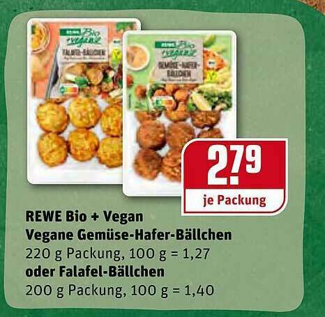 Rewe Bio Vegan Vegane Gemüse-hafer-bällchen Oder Falafel-bällchen ...
